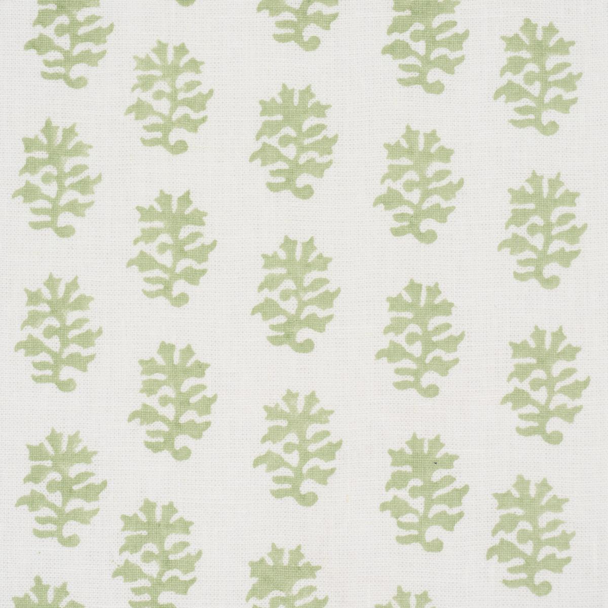 Schumacher Iksha Hand-Block Print Leaf Fabric