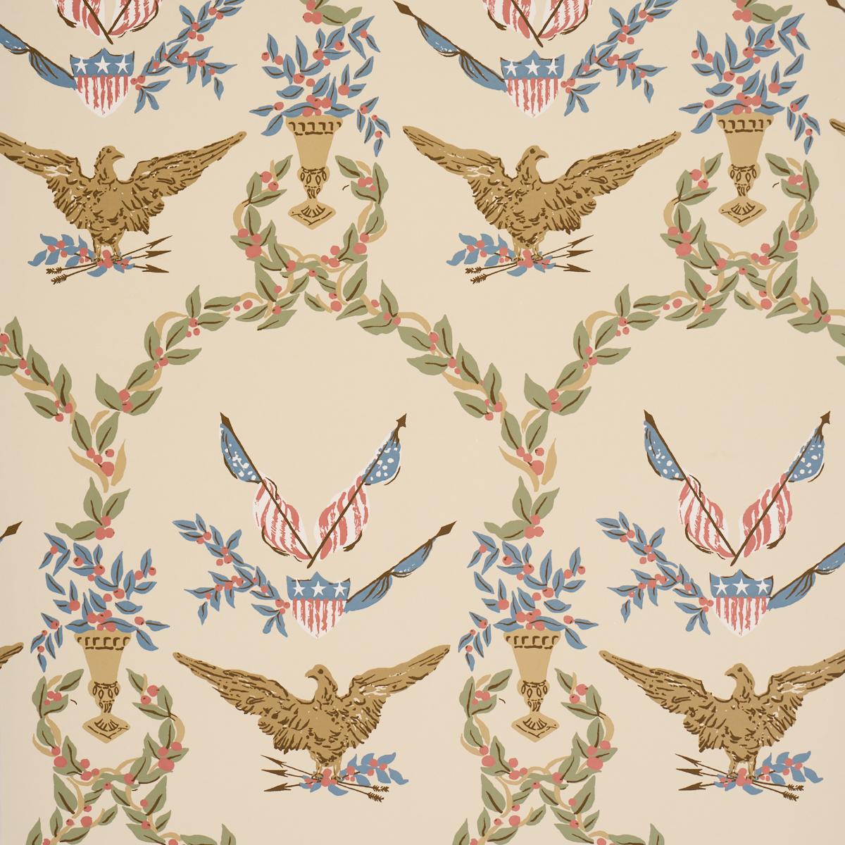 Schumacher Liberty'S Laurels Neutral Wallpaper