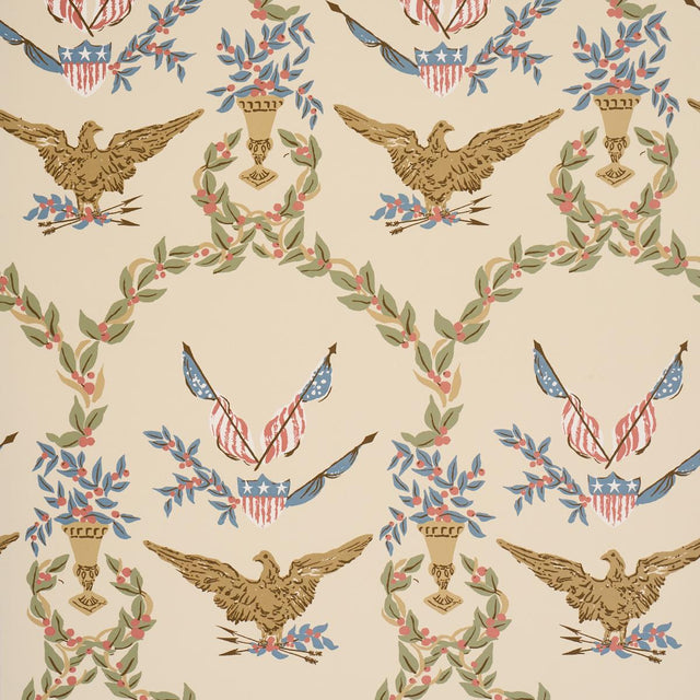 Schumacher Liberty'S Laurels Neutral Wallpaper
