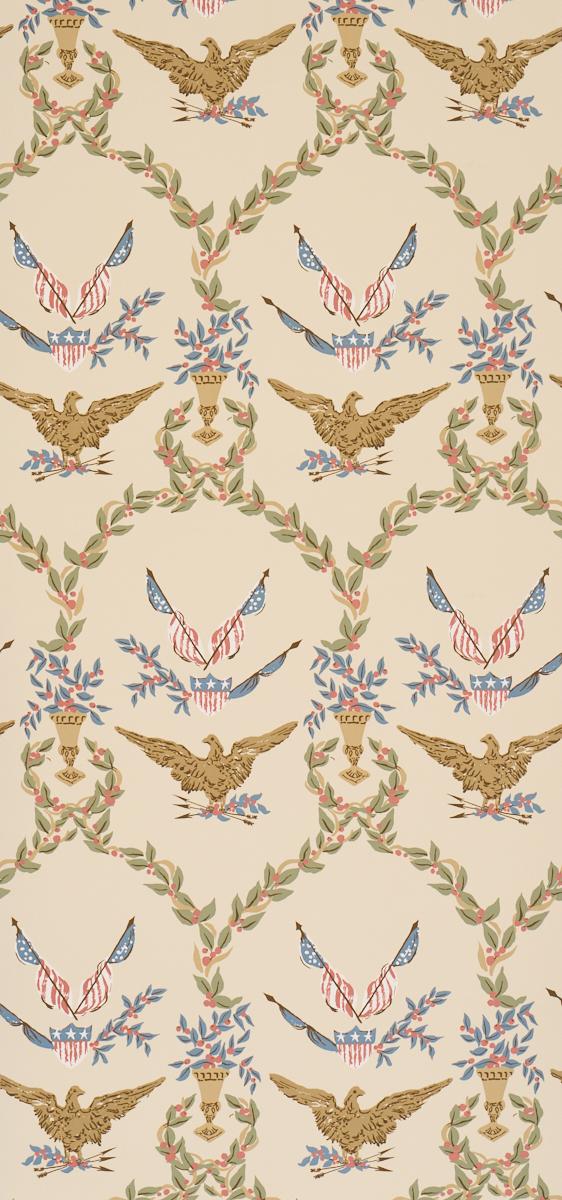 Schumacher Liberty'S Laurels Neutral Wallpaper