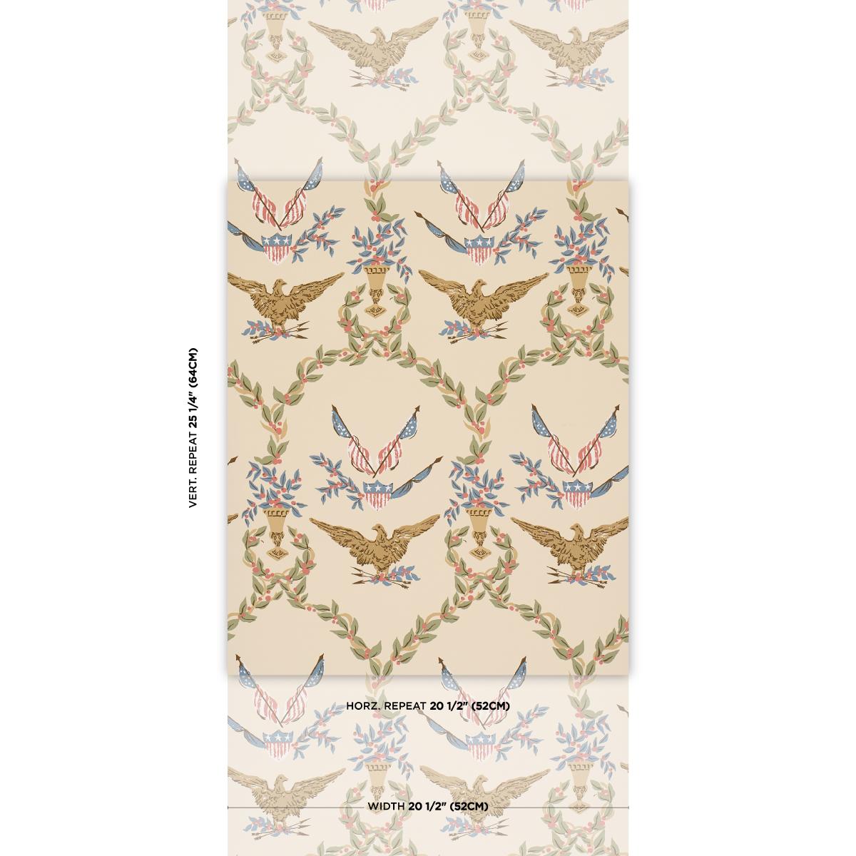 Schumacher Liberty'S Laurels Neutral Wallpaper