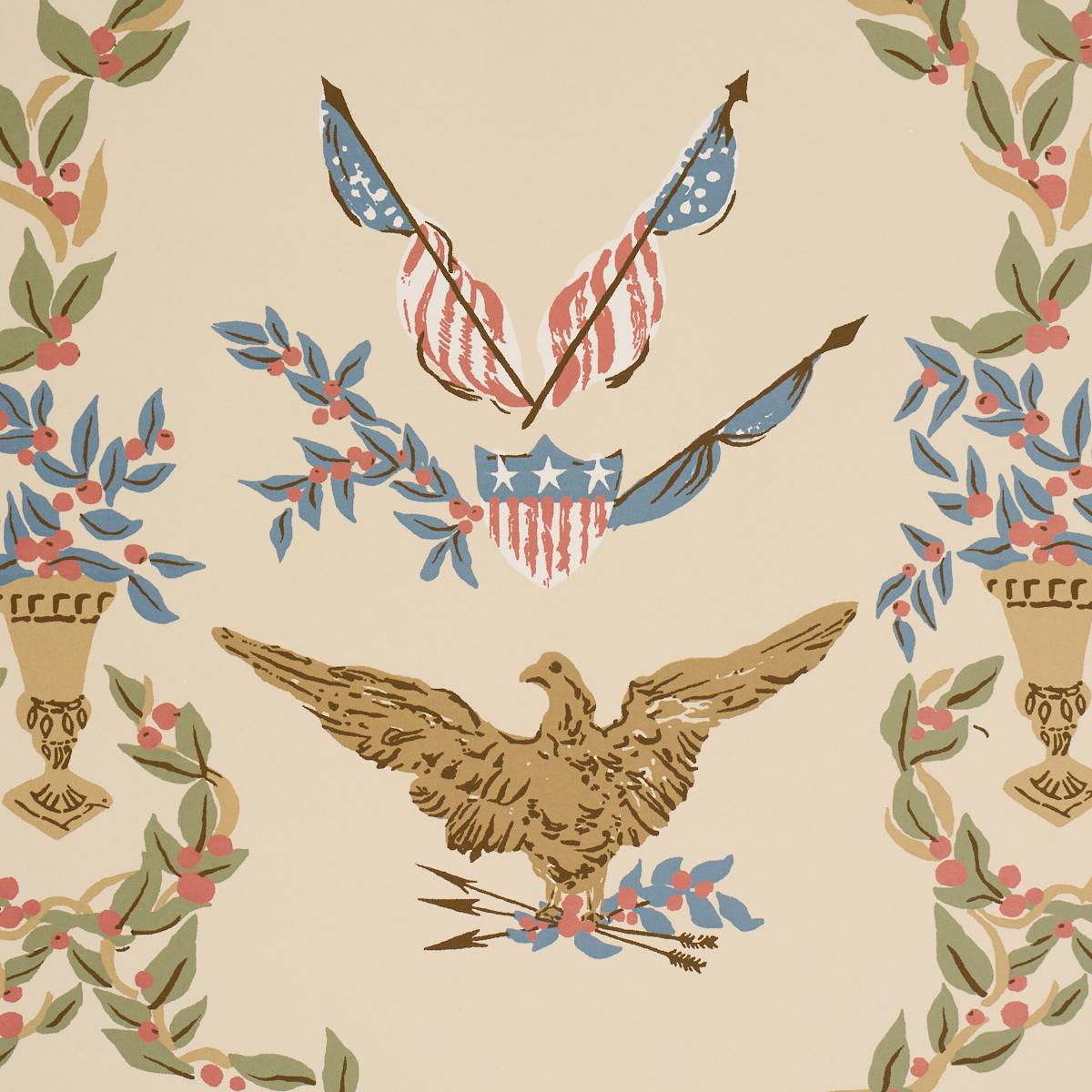 Schumacher Liberty'S Laurels Neutral Wallpaper