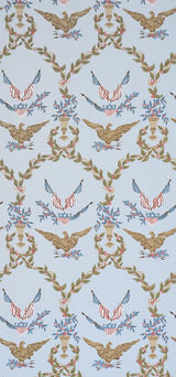 Schumacher Liberty'S Laurels Blue Wallpaper