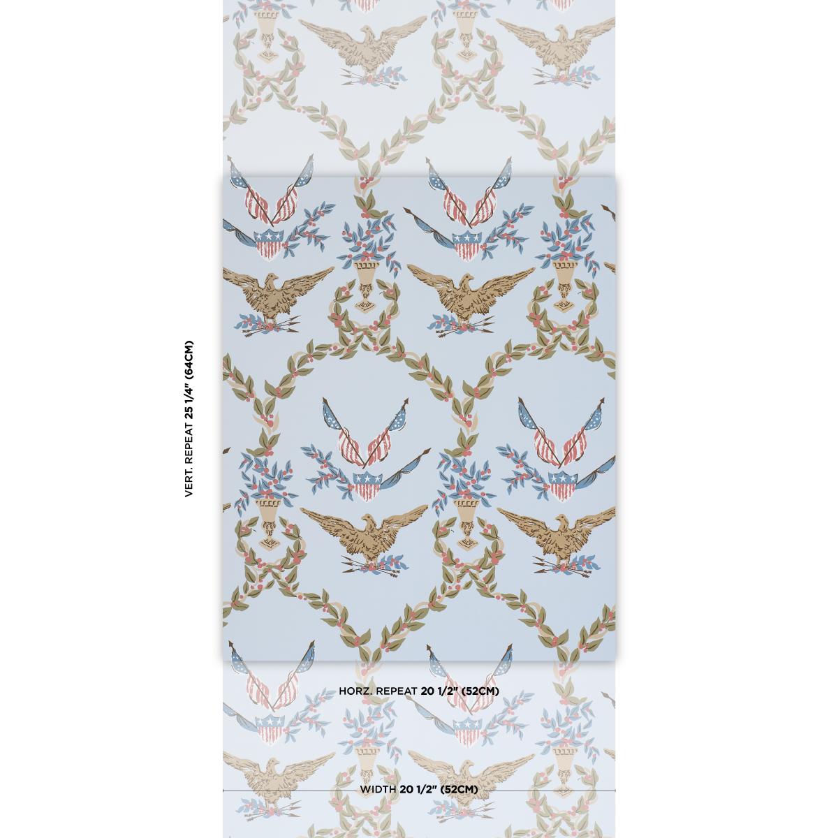 Schumacher Liberty'S Laurels Blue Wallpaper