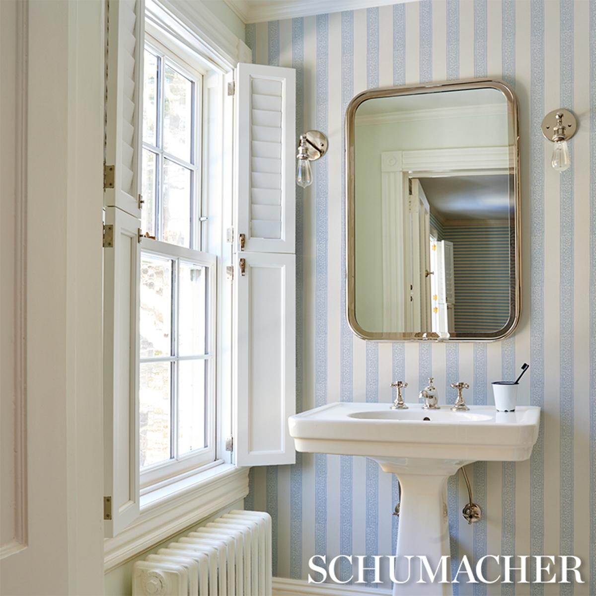Schumacher Mahdavi Stripe Sky Wallpaper