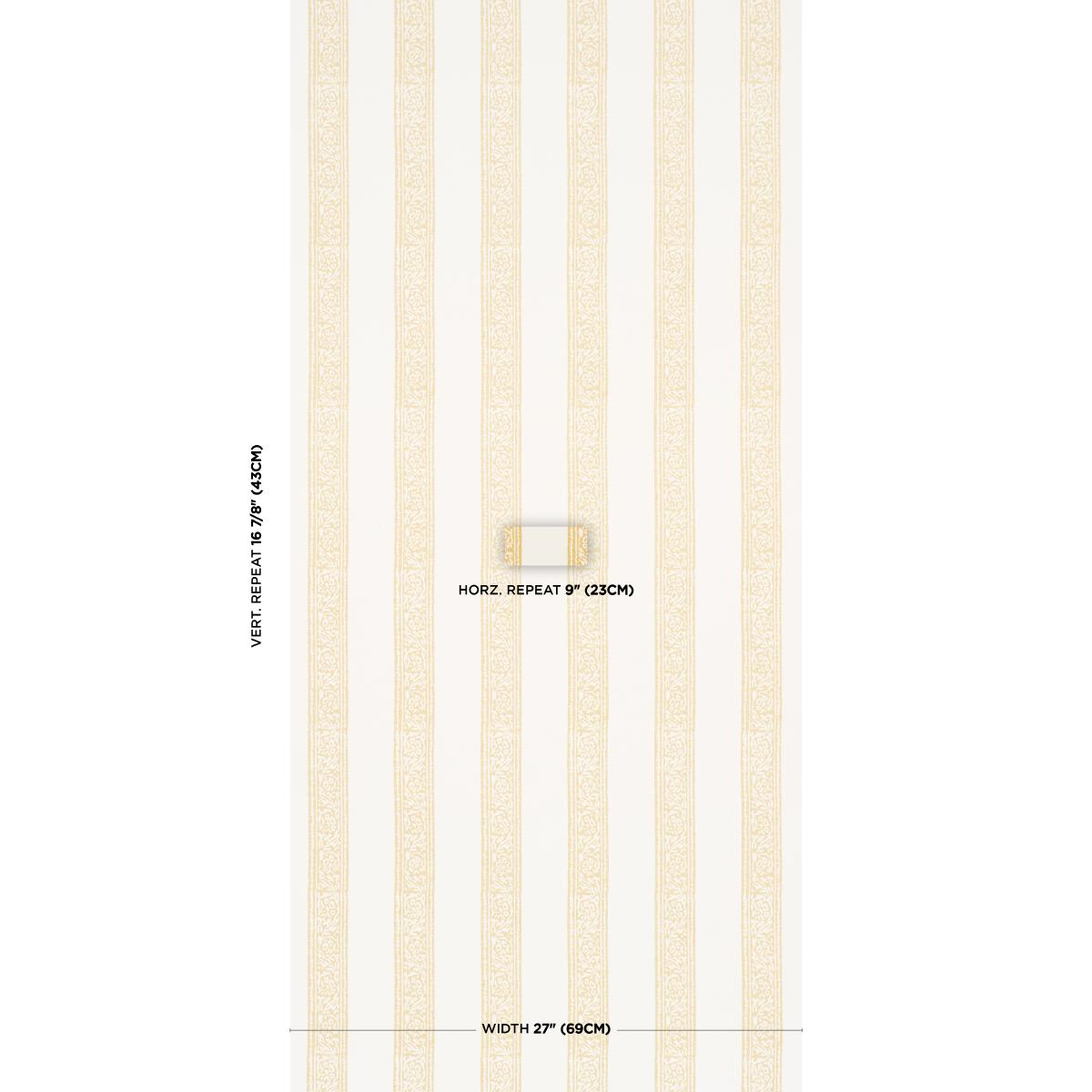 Schumacher Mahdavi Stripe Yellow Wallpaper
