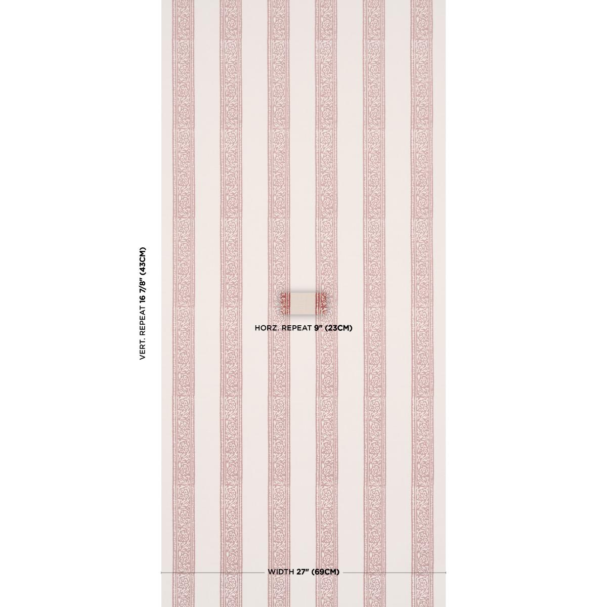 Schumacher Mahdavi Stripe Red Wallpaper