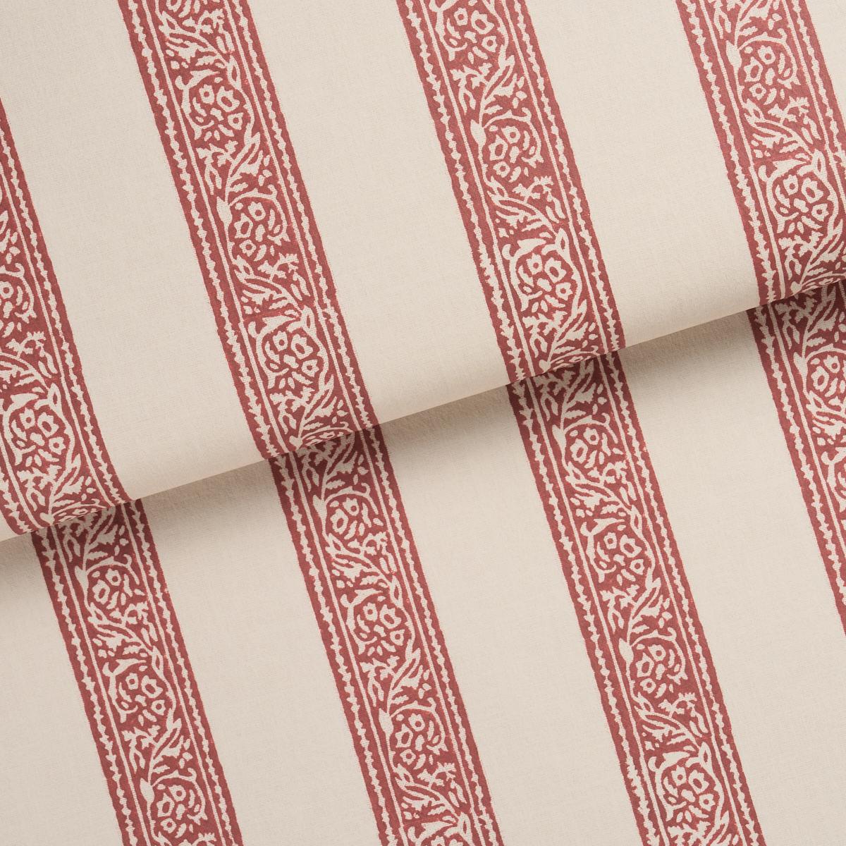 Schumacher Mahdavi Stripe Red Wallpaper