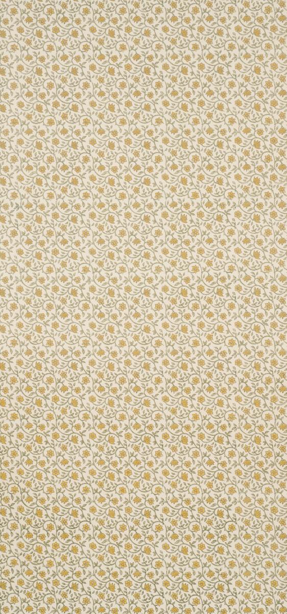 Schumacher Malaya Hand-Block Print Yellow Wallpaper