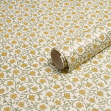Schumacher Malaya Hand-Block Print Yellow Wallpaper