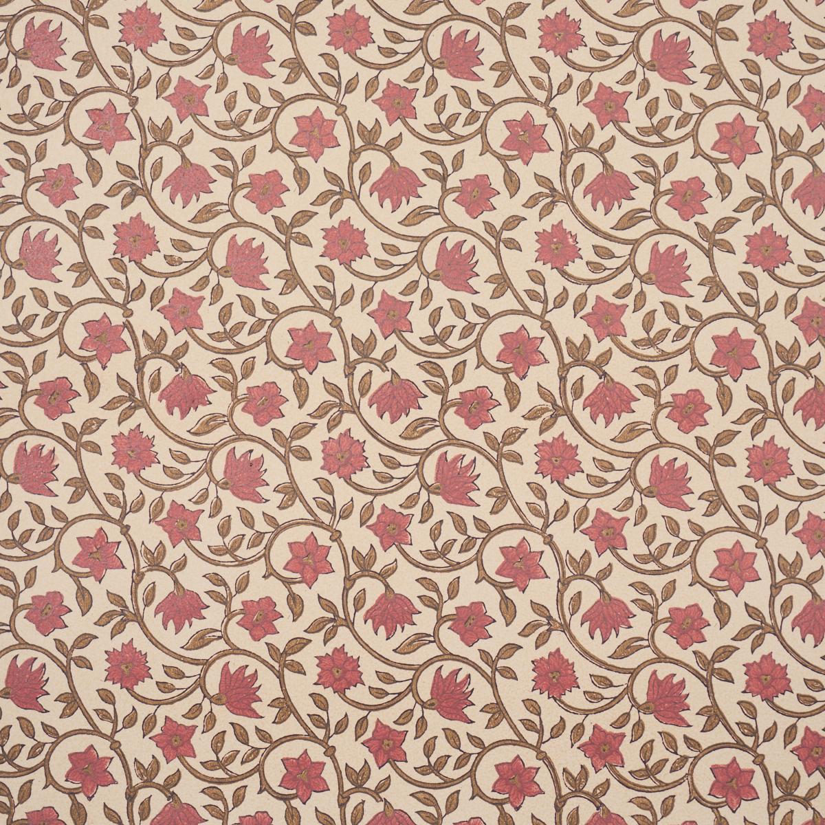 Schumacher Malaya Hand-Block Print Red Wallpaper