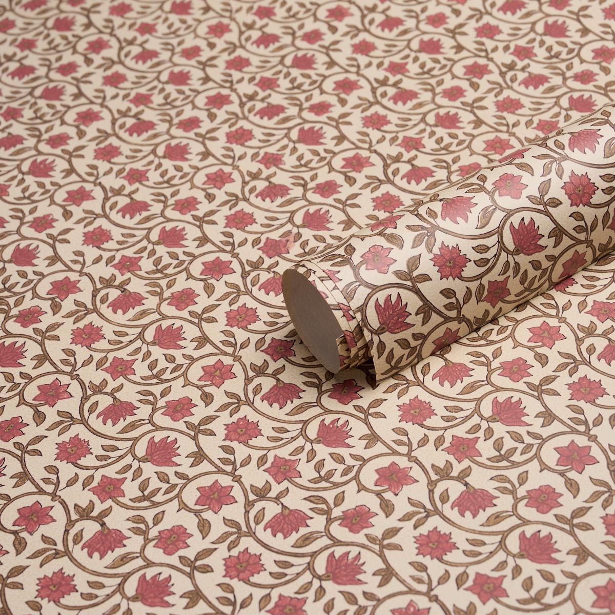 Schumacher Malaya Hand-Block Print Red Wallpaper