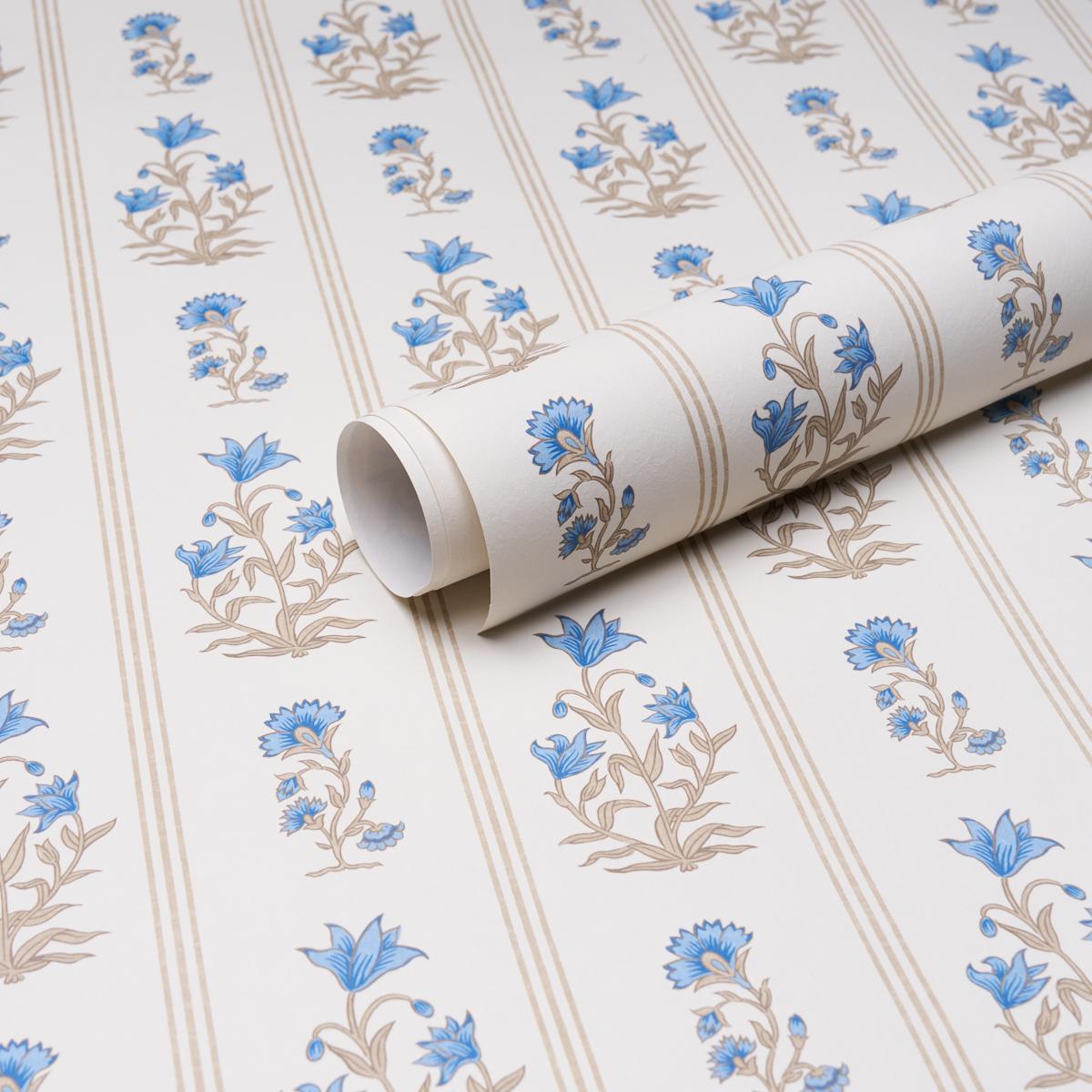 Schumacher Ellora Blue Wallpaper