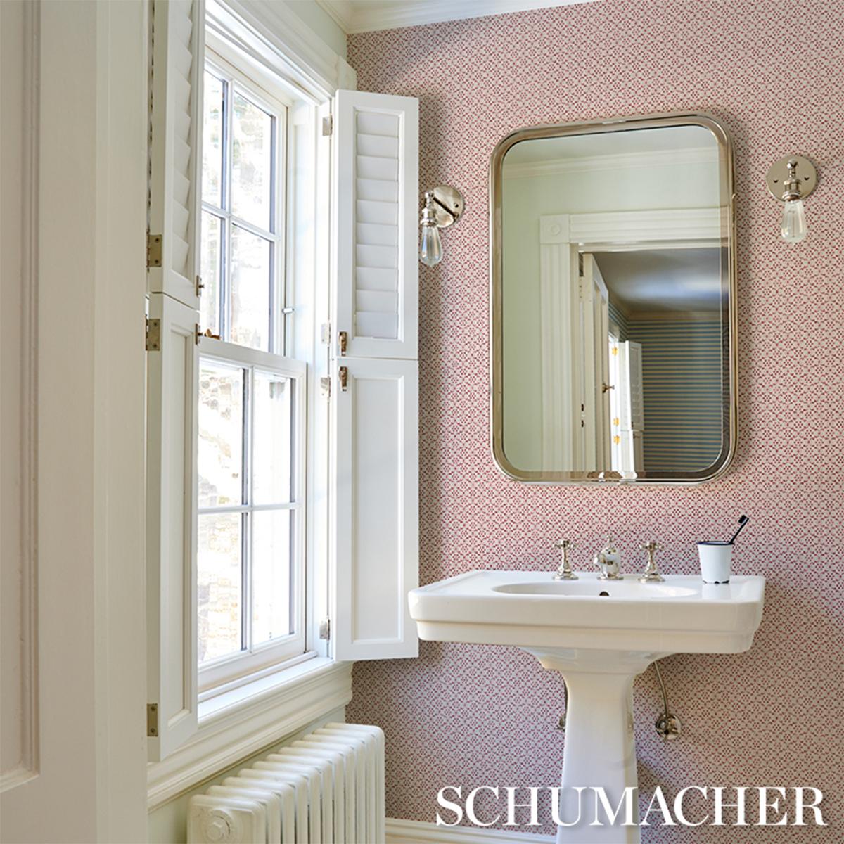 Schumacher Laksha Red Wallpaper