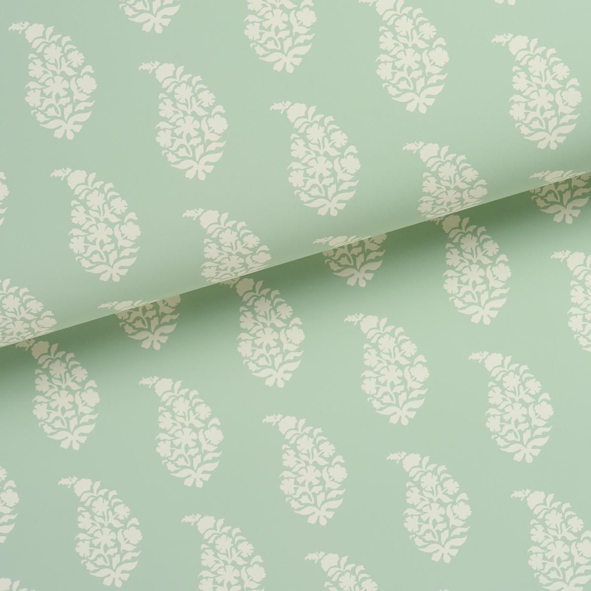 Schumacher Kaia Paisley Celadon Wallpaper