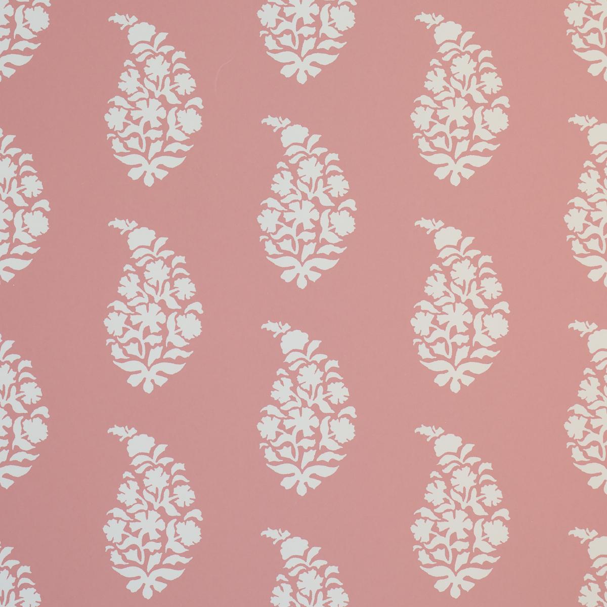 Schumacher Kaia Paisley Pink Wallpaper