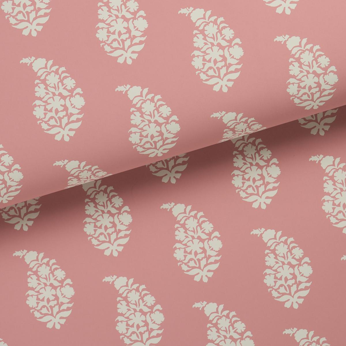 Schumacher Kaia Paisley Pink Wallpaper