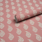 Schumacher Kaia Paisley Pink Wallpaper