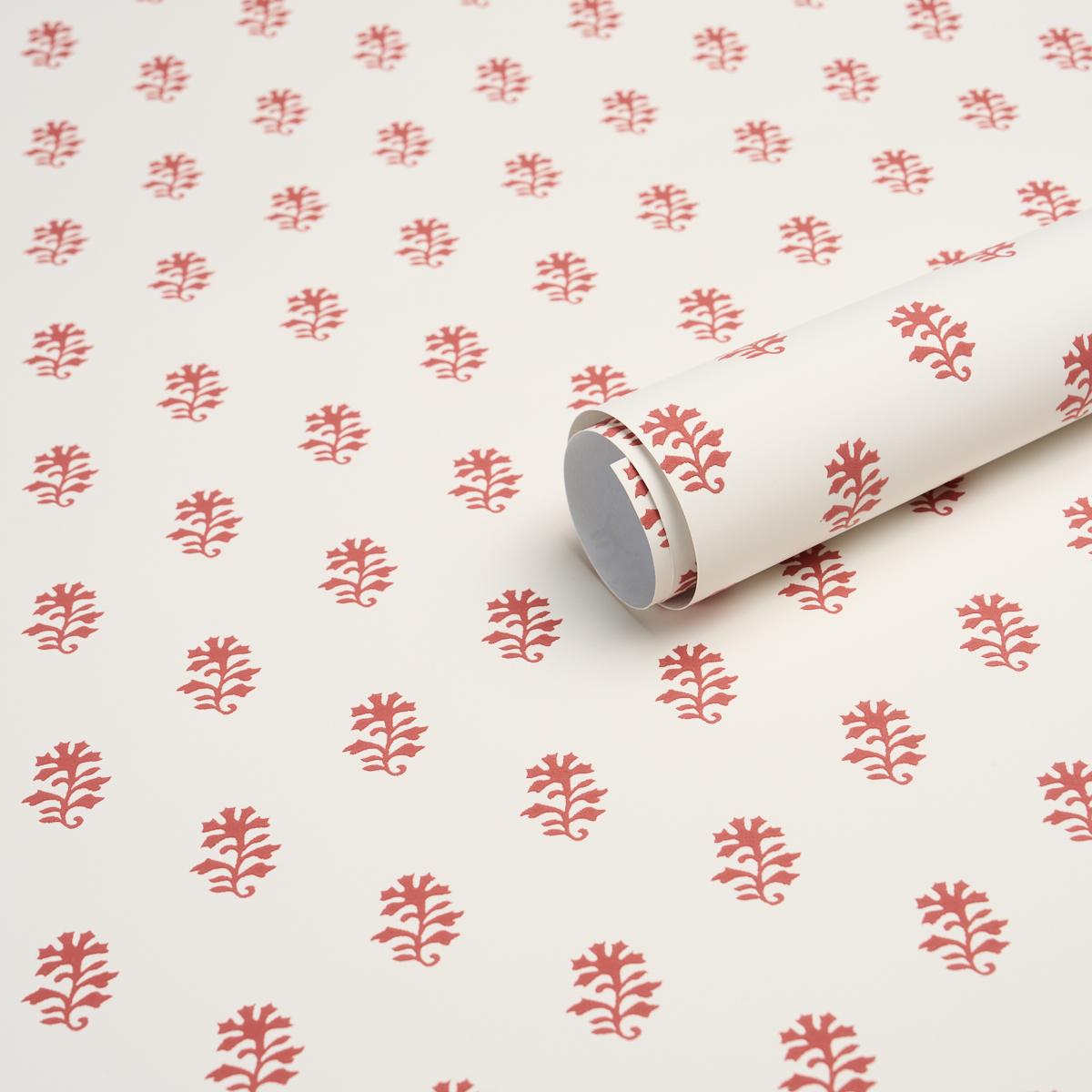 Schumacher Iksha Cranberry Wallpaper