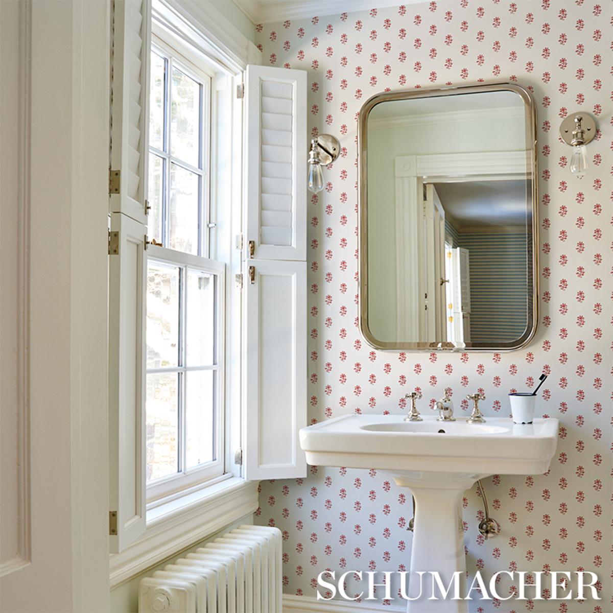 Schumacher Iksha Cranberry Wallpaper