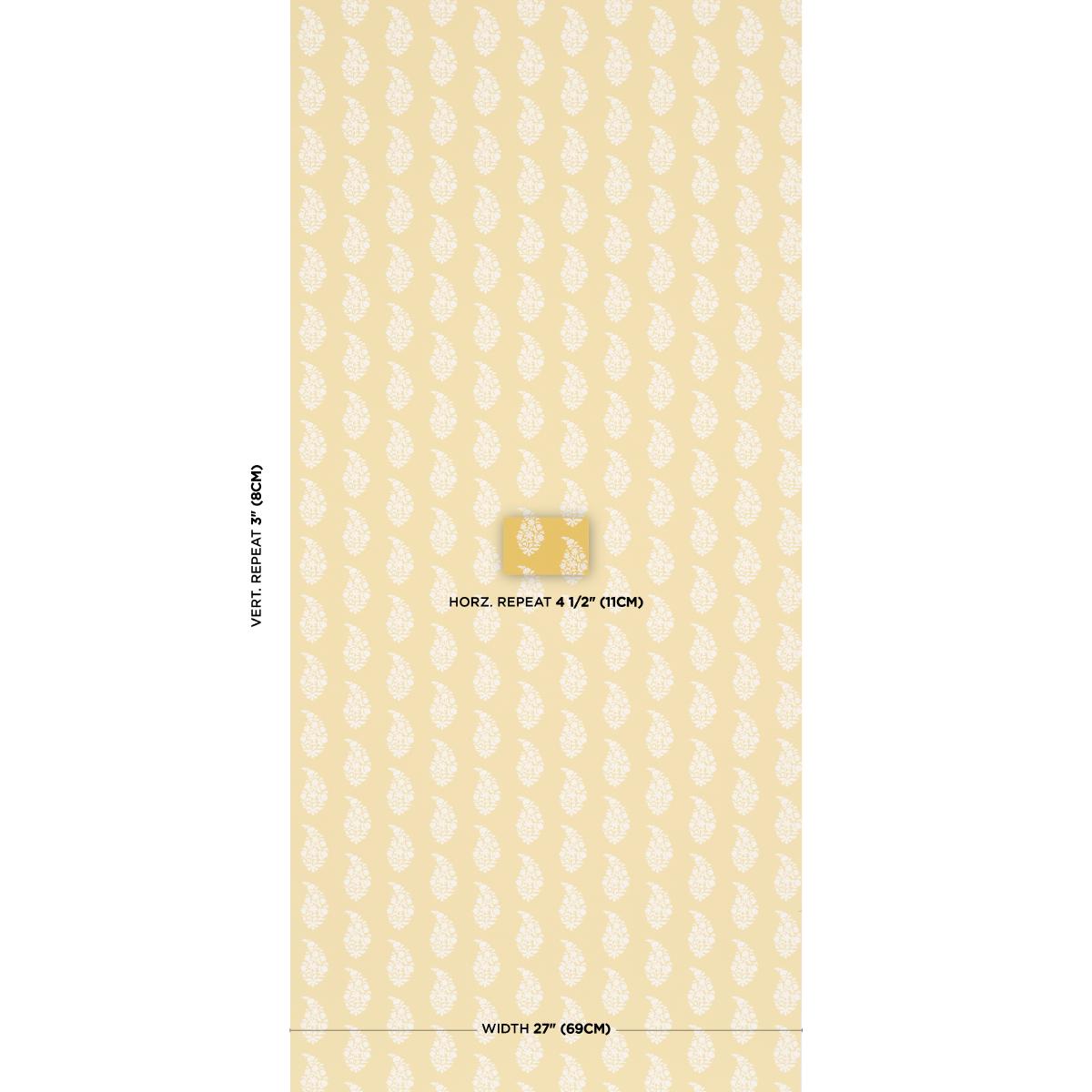 Schumacher Kaia Paisley Yellow Wallpaper