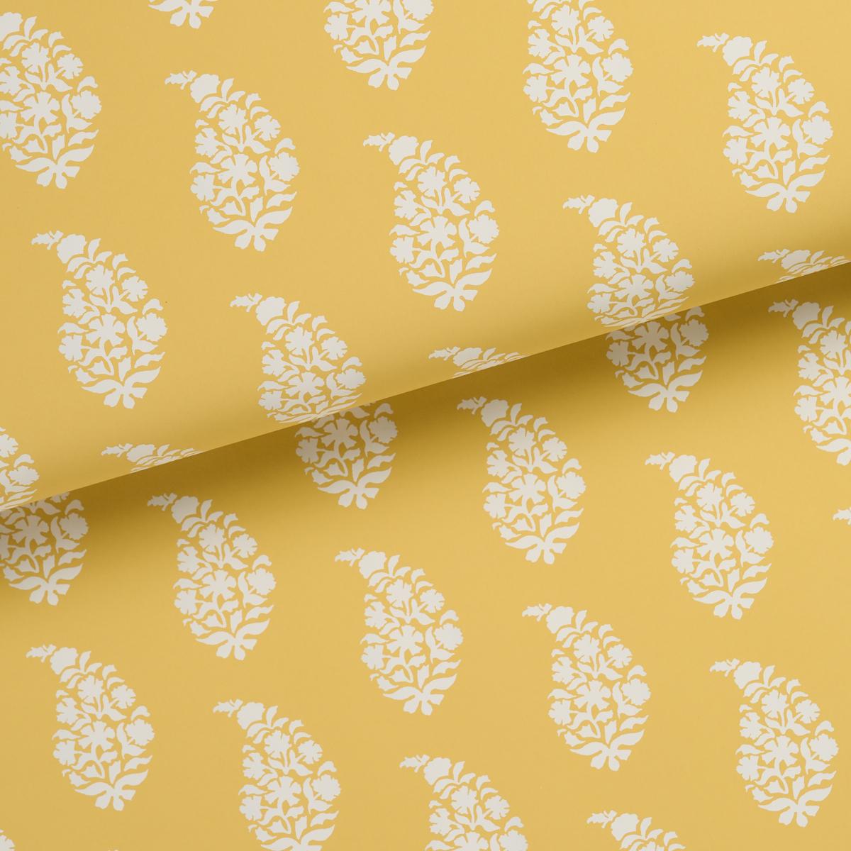 Schumacher Kaia Paisley Yellow Wallpaper