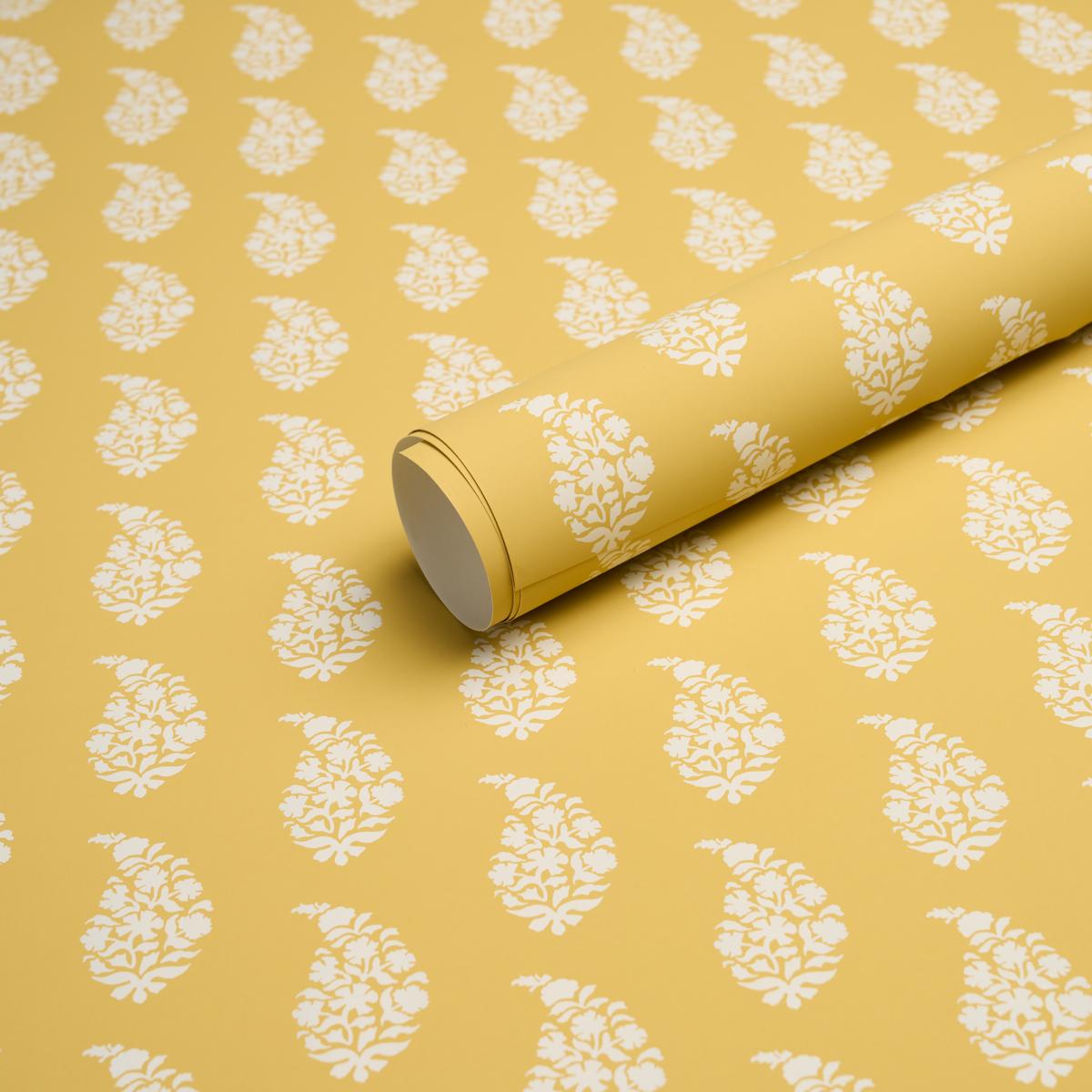 Schumacher Kaia Paisley Yellow Wallpaper