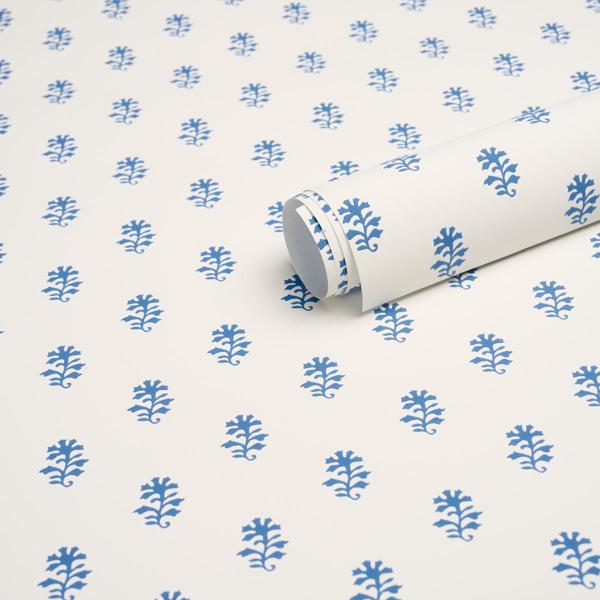 Schumacher Iksha Indigo Wallpaper