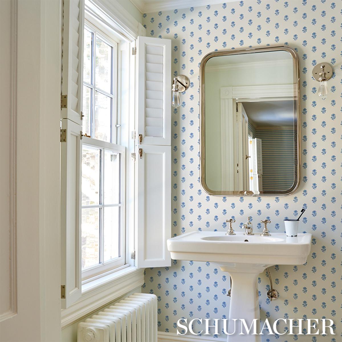 Schumacher Iksha Indigo Wallpaper