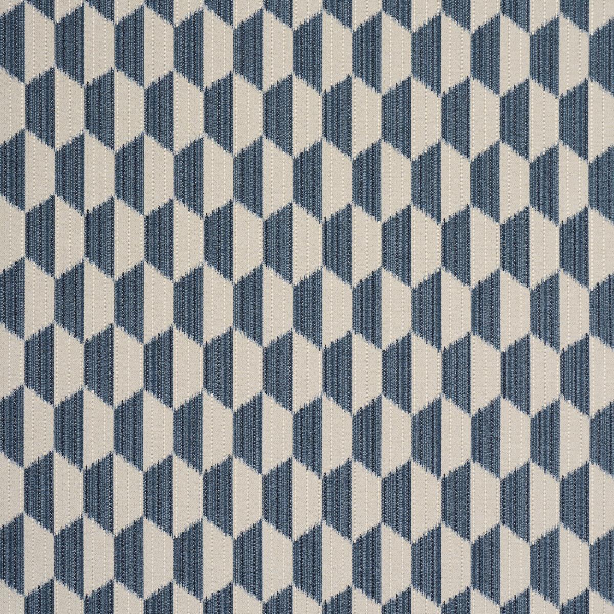 Schumacher Dena Diamond Ikat Performance Indigo Fabric
