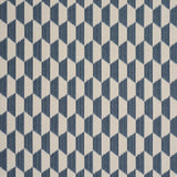 Schumacher Dena Diamond Ikat Performance Indigo Fabric