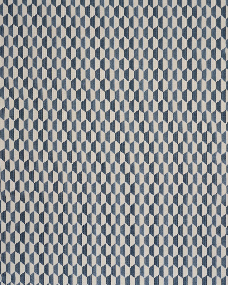 Schumacher Dena Diamond Ikat Performance Indigo Fabric