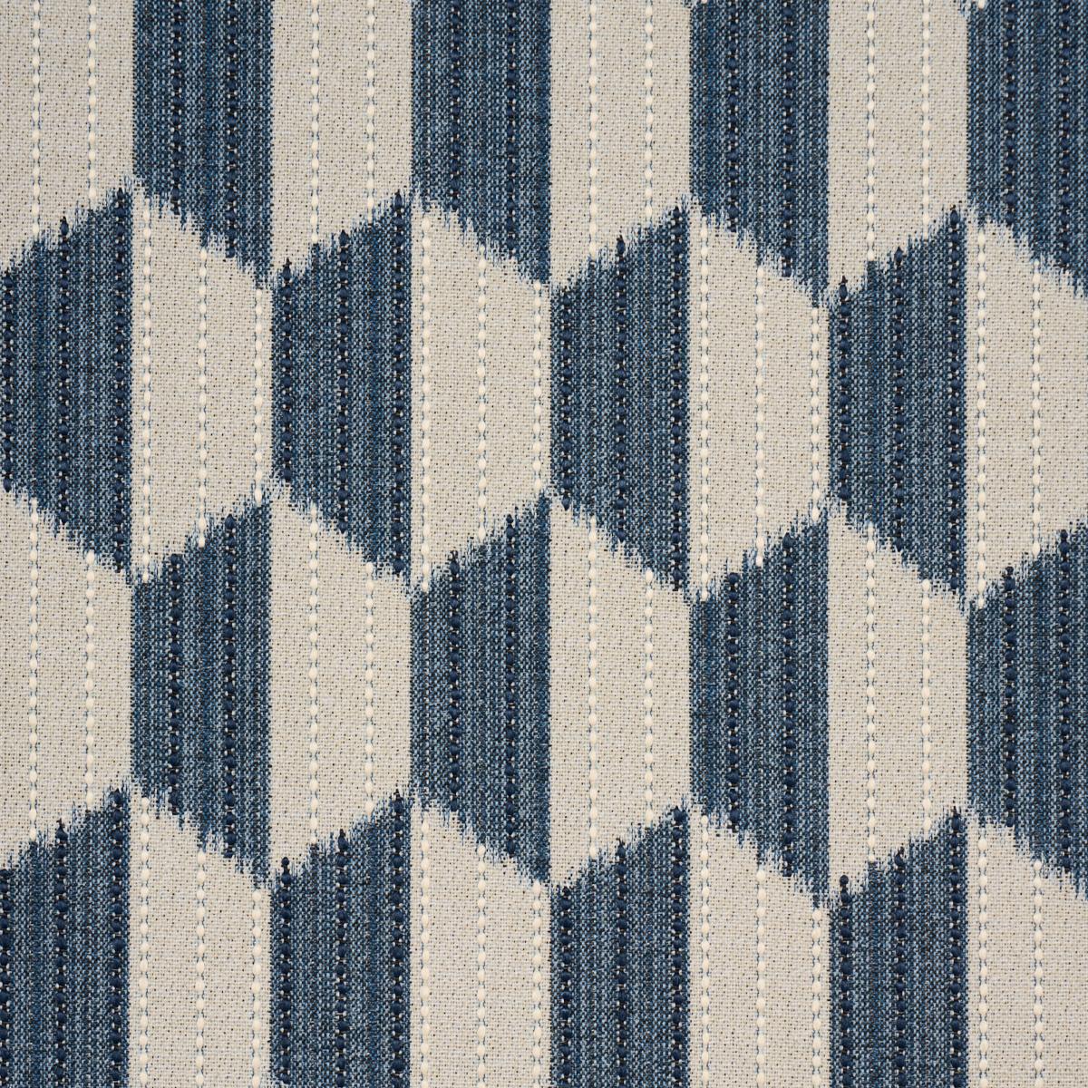 Schumacher Dena Diamond Ikat Performance Indigo Fabric