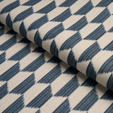 Schumacher Dena Diamond Ikat Performance Indigo Fabric