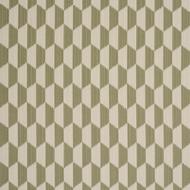 Schumacher Dena Diamond Ikat Performance Green Fabric