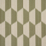 Schumacher Dena Diamond Ikat Performance Green Fabric