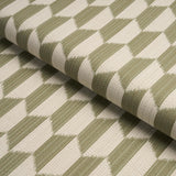 Schumacher Dena Diamond Ikat Performance Green Fabric