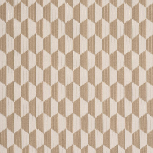 Schumacher Dena Diamond Ikat Performance Natural Fabric