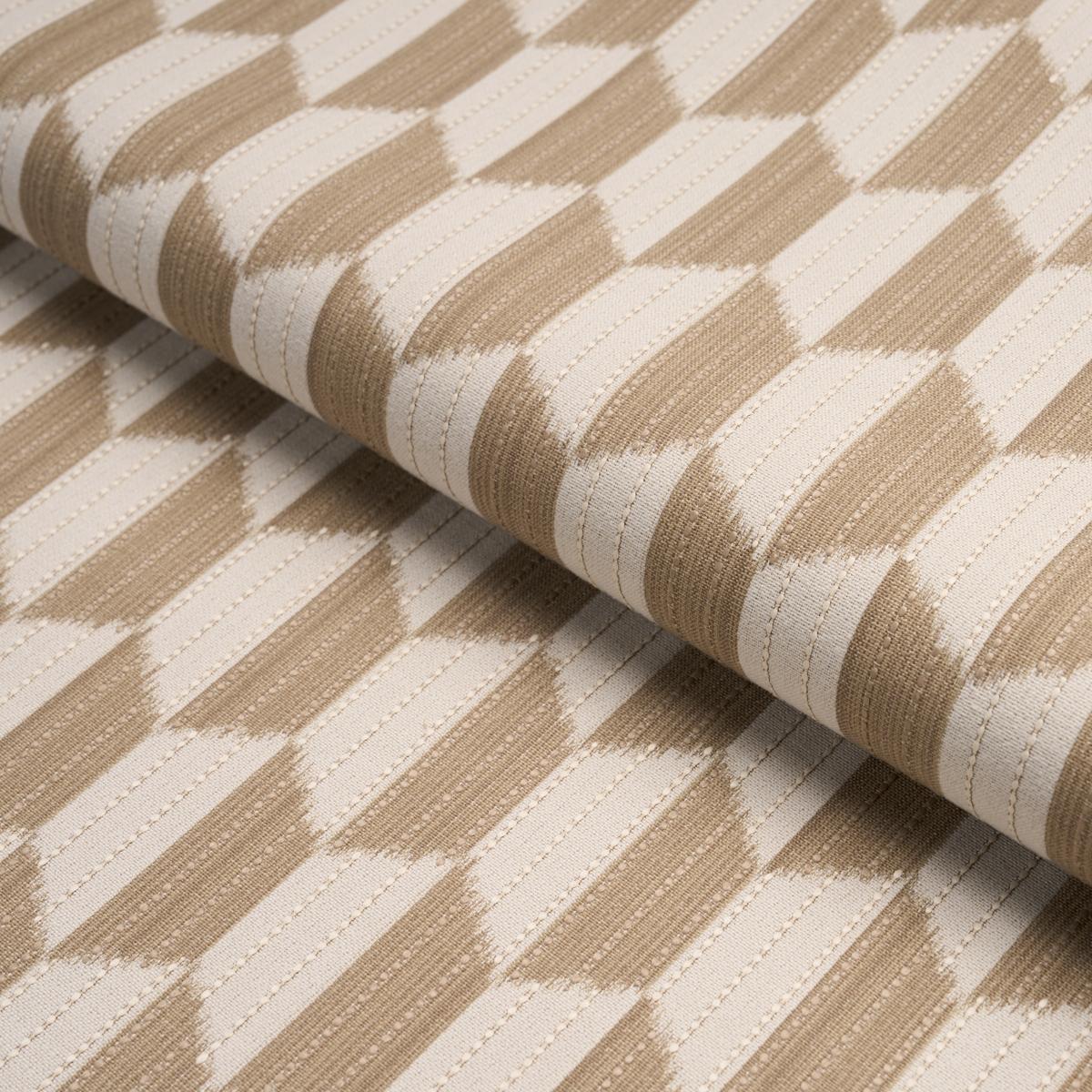 Schumacher Dena Diamond Ikat Performance Natural Fabric
