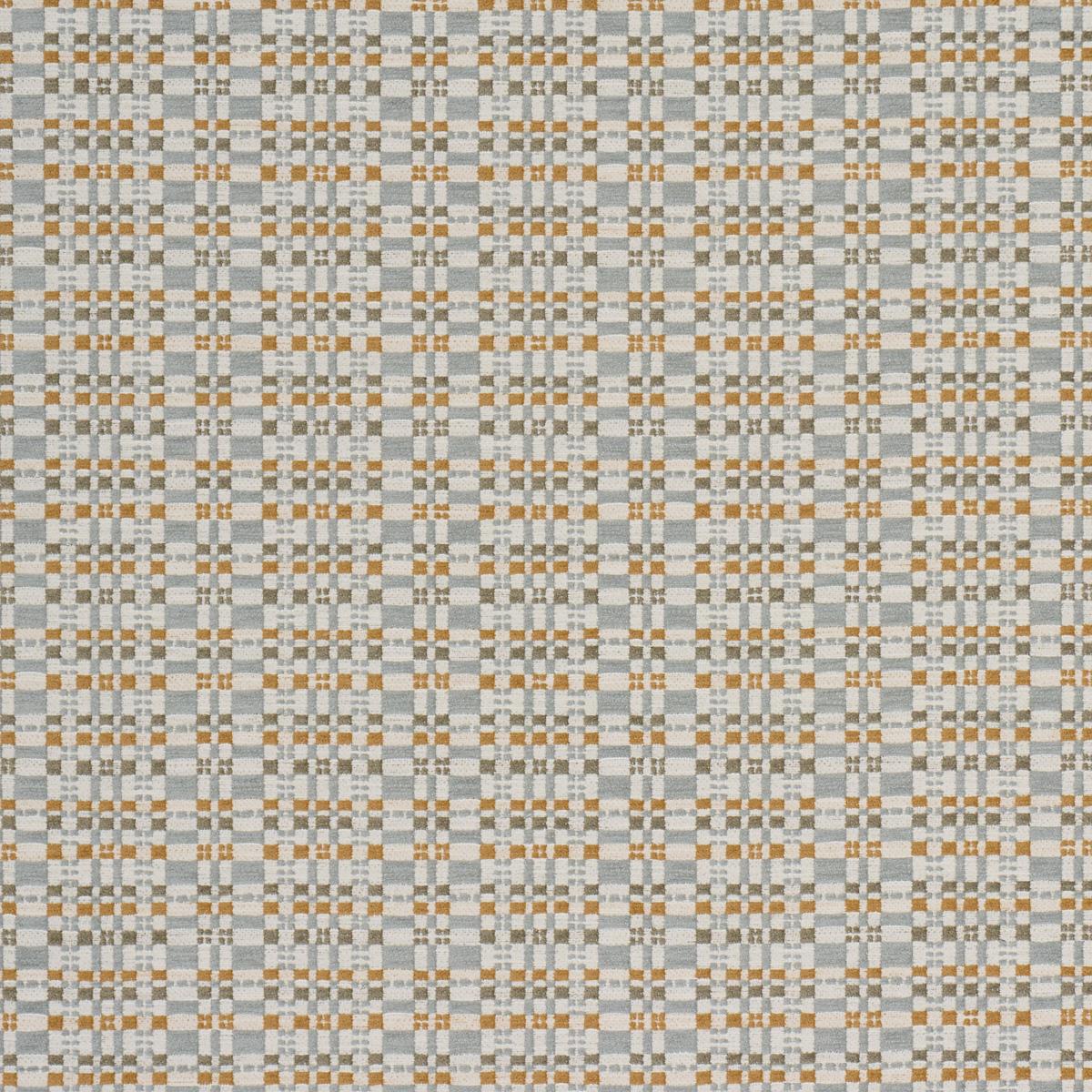 Schumacher Marja Plaid Performance Aqua Fabric