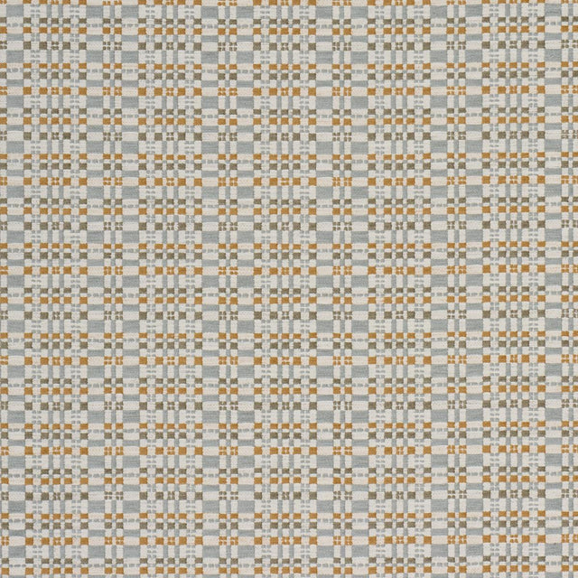 Schumacher Marja Plaid Performance Aqua Fabric