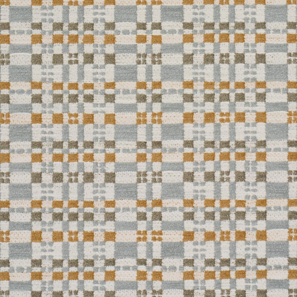 Schumacher Marja Plaid Performance Aqua Fabric