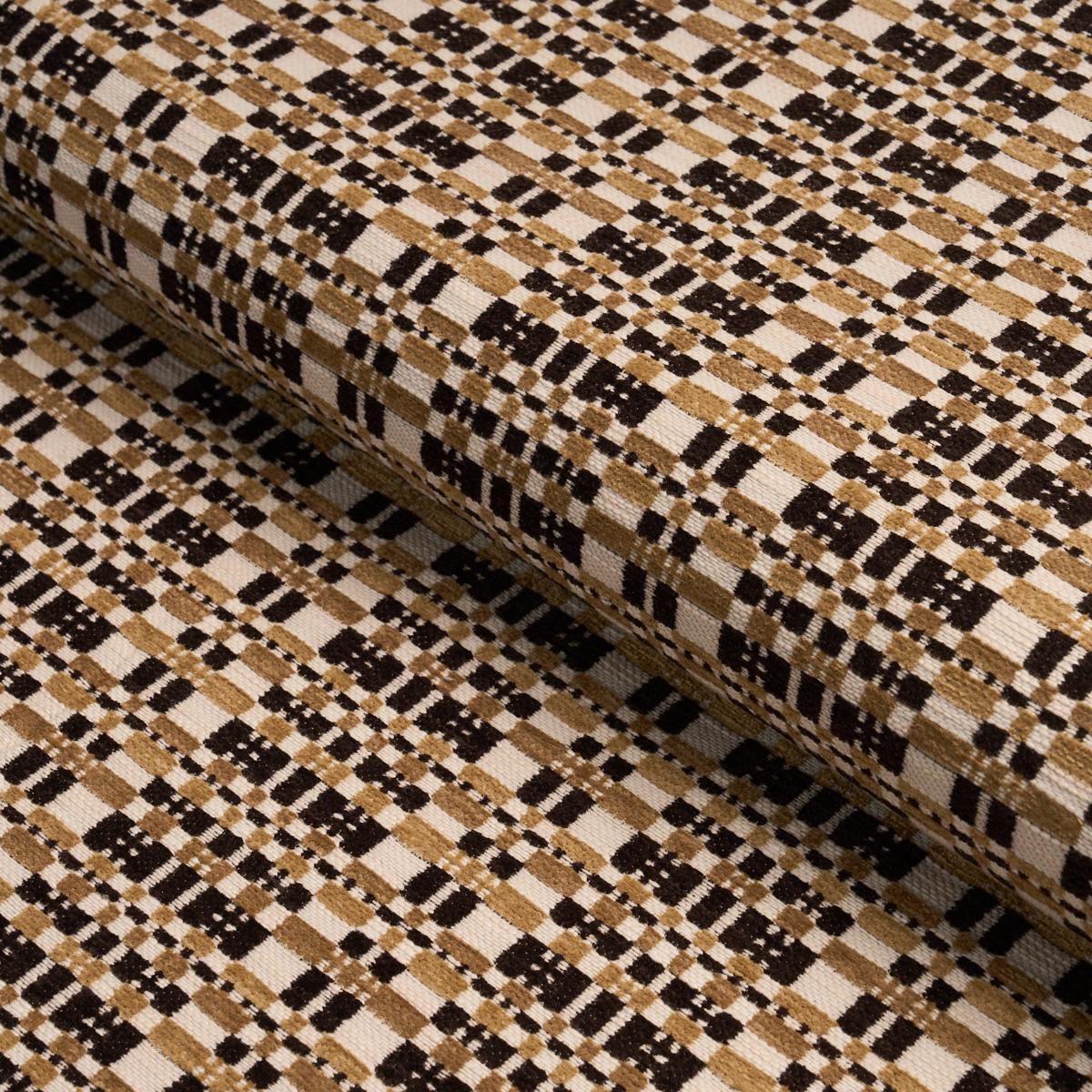 Schumacher Marja Plaid Performance Brown Fabric
