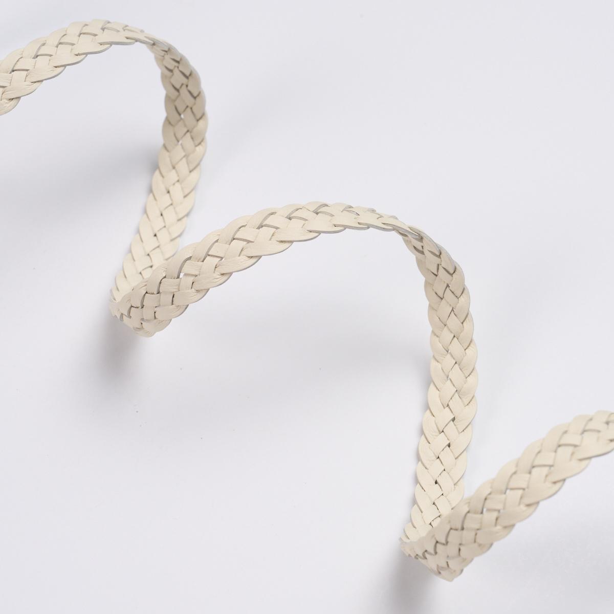 Schumacher Ivory Pondera Leather Braid