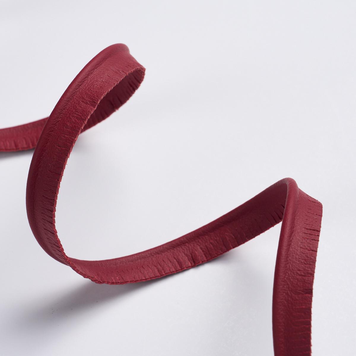 Schumacher Red Burnham Narrow Leather Piping