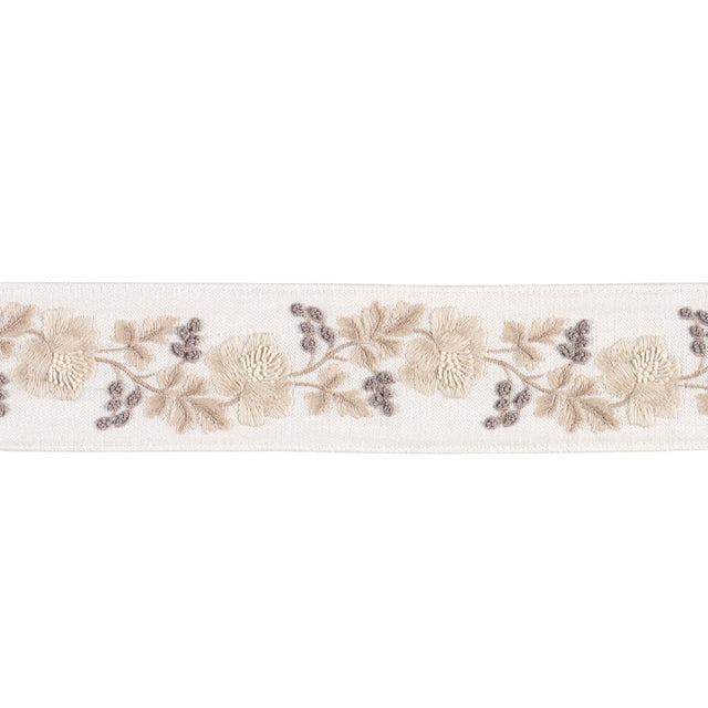 Schumacher Oyster Elise Hand-Embroidered Tape