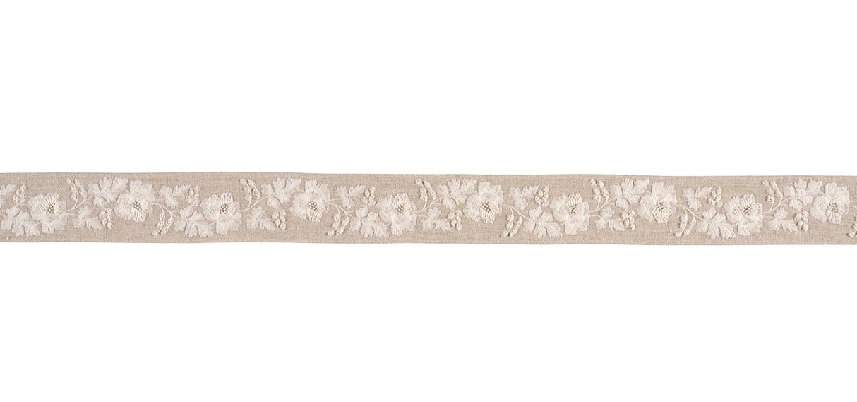 Schumacher Natural Elise Hand-Embroidered Tape
