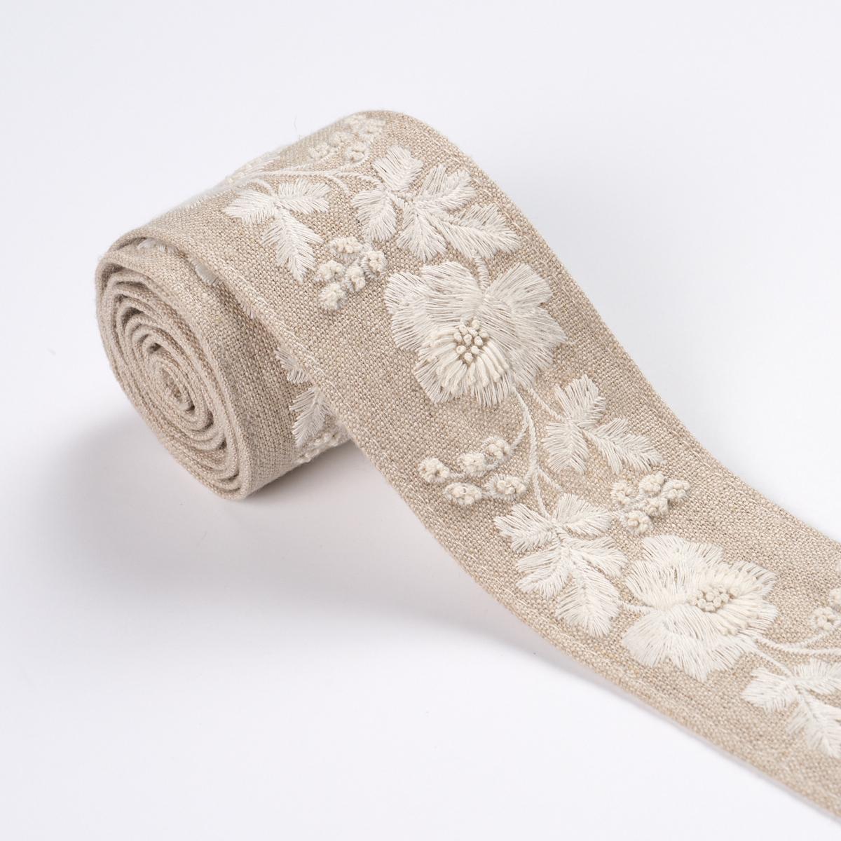 Schumacher Natural Elise Hand-Embroidered Tape