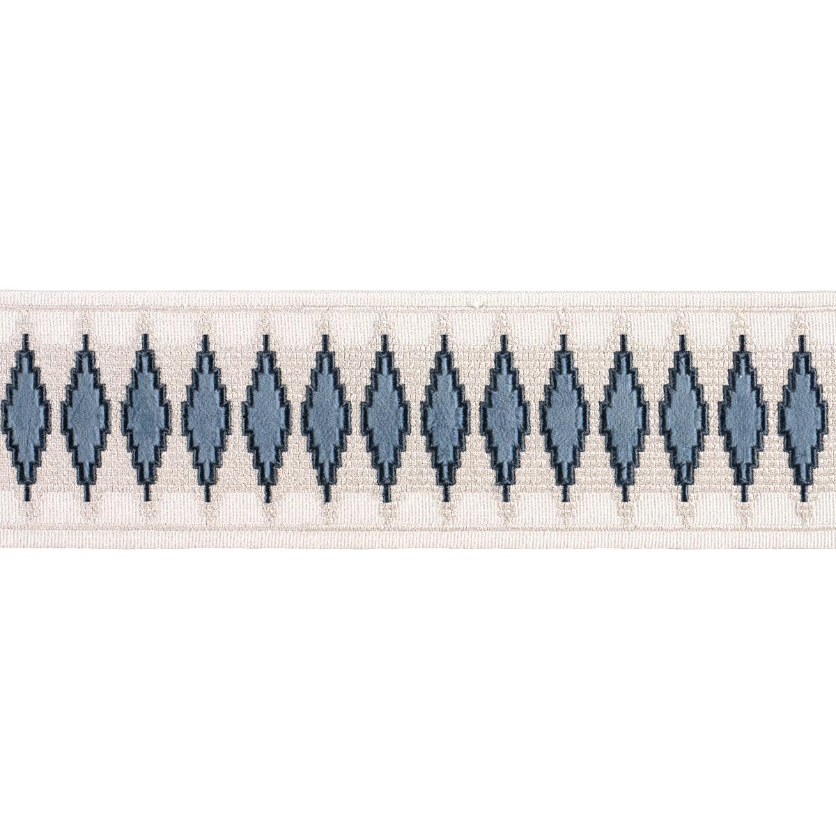Schumacher Blue Mireille Velvet Tape