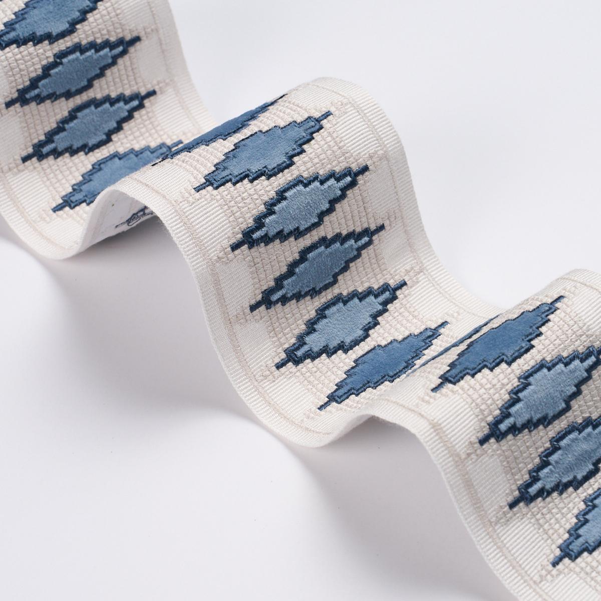 Schumacher Blue Mireille Velvet Tape